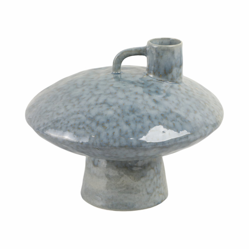 Vase en faïence de poterie fabriqué à la main avec motif sculptural et finition émaillée - Décoration décorative moderne en céramique pour la maison et le bureau