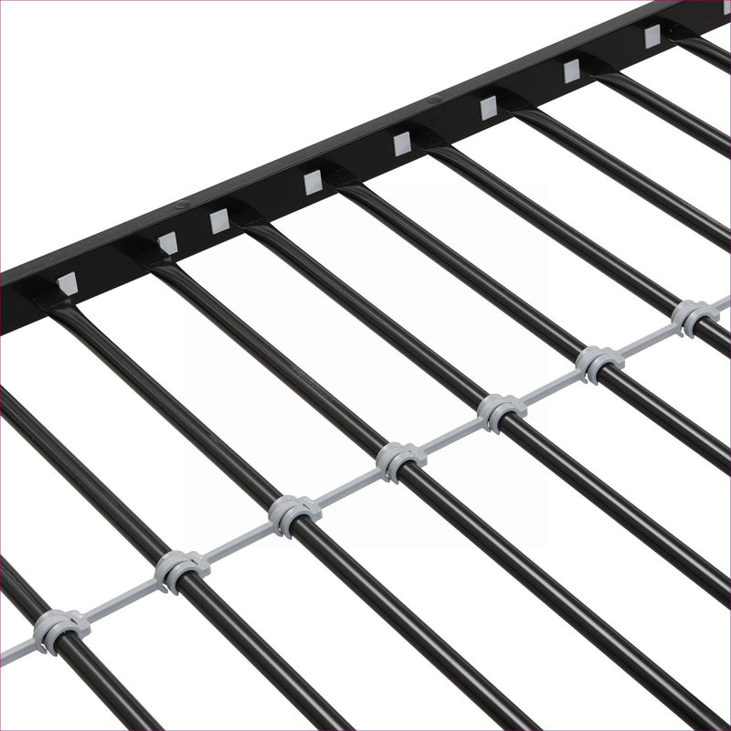 Lit plateforme superposé avec rangement sous le lit, panneau de fibres à densité moyenne simple et brun foncé et fabrication en métal