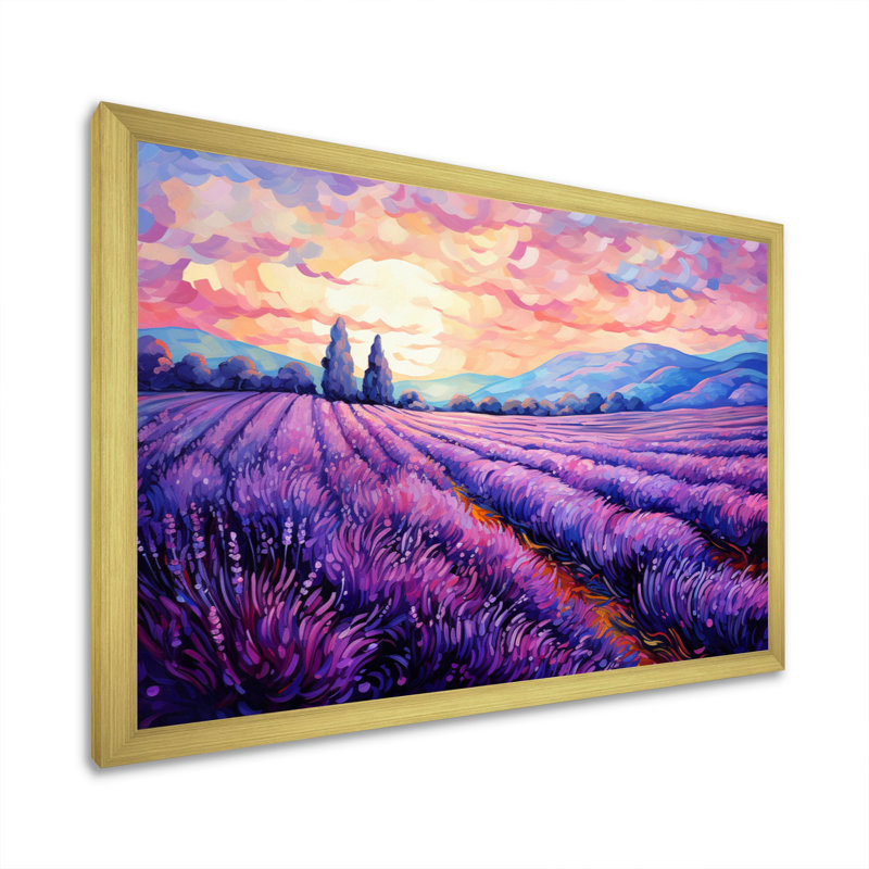 Vangogh Lavender Fields II - Vangogh, art mural sur toile par Vincent Van Gogh, peinture, H 12 po x l 20 po x P 1 po