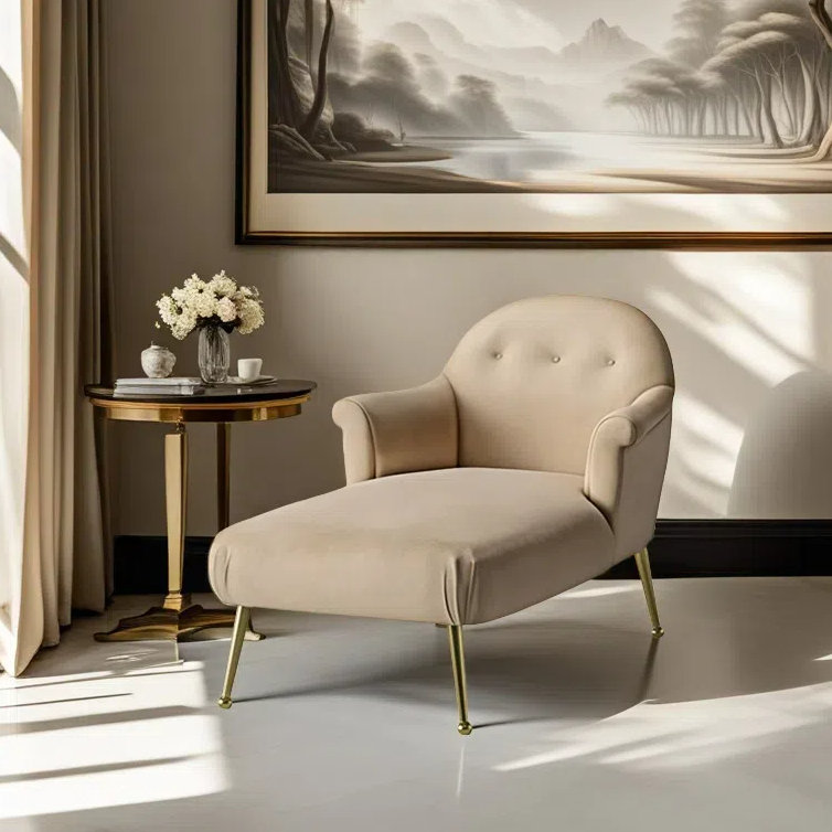 Chaise longue simple et confortable, Beige