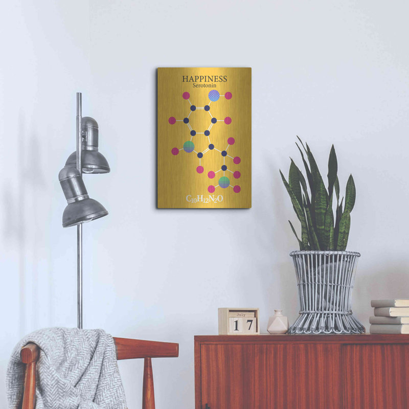 Trinx «Serotonin Molecule 2» par Luxe Portfolio, art mural en métal, H 24 po x l 16 po