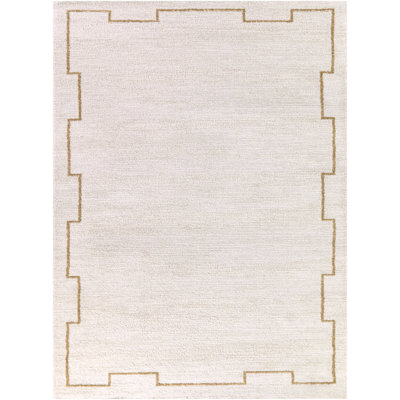 Kuske Cream/Rust Transitional Border Area Rug