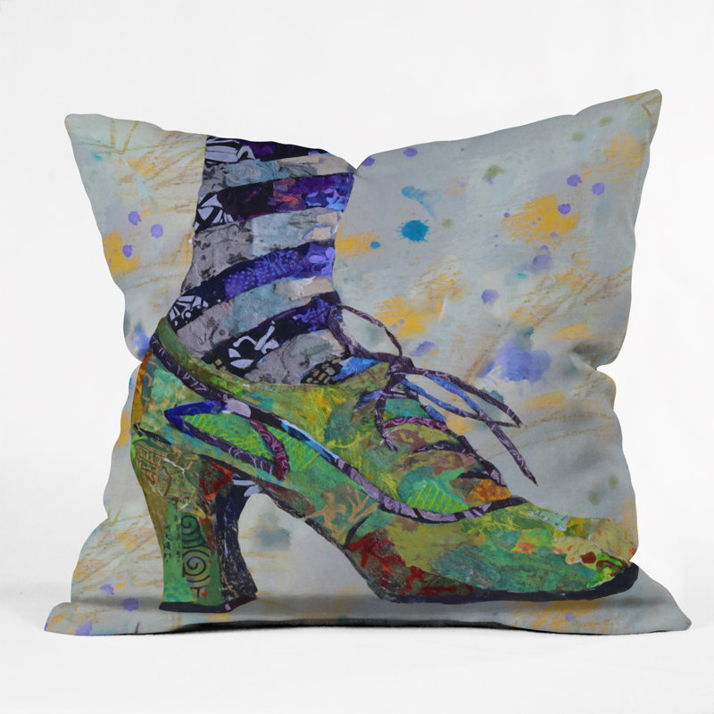 Green Witch Shoe Study Throw Pillow, 20" x 20"