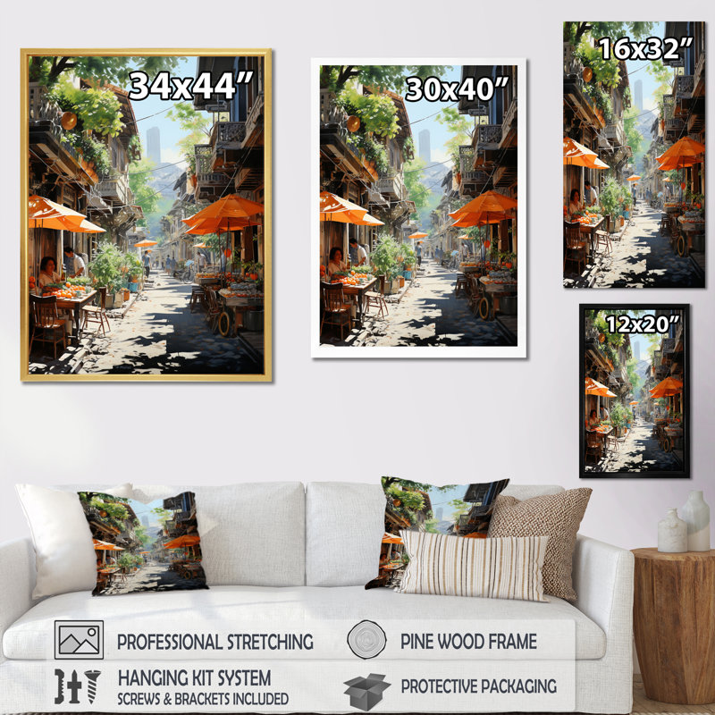 Daison, "Market Rhyth I" sur toile imprimée sur toile, Toile tendue, H 20 po x l 12 po x P 1 po