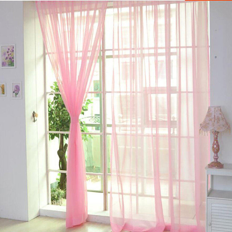 Lachlan Sheer Voile Window Curtain Panel, Pink