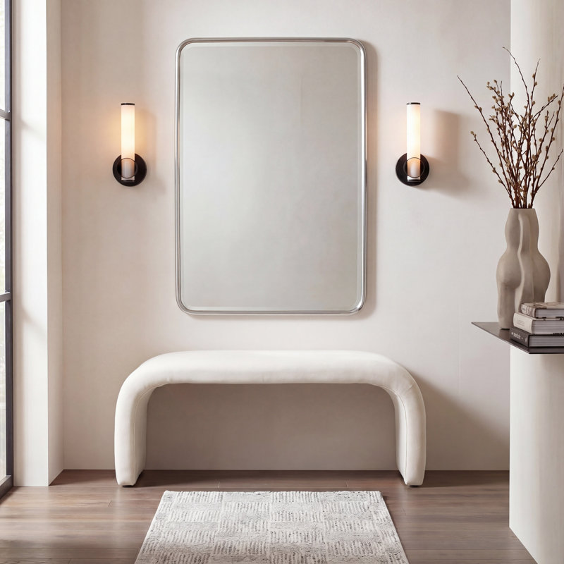 Andee Velvet Upholstered Bench, Cream Velvet