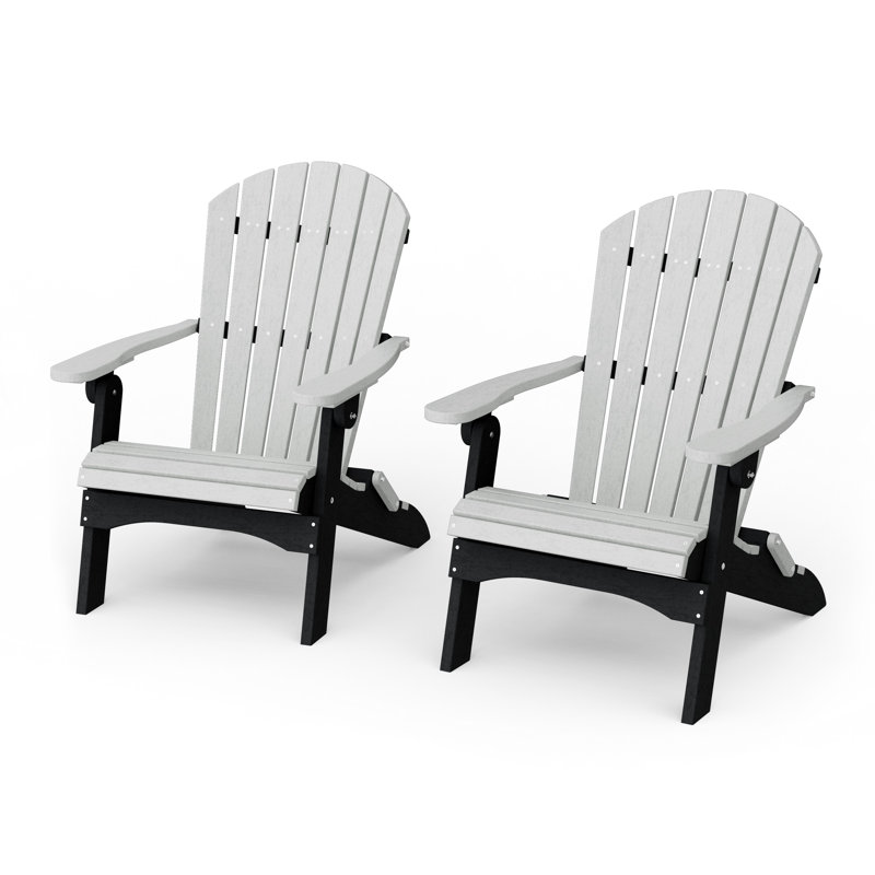 Ensemble de 2 chaises pliantes Heritage Adirondack, Gris clair / noir