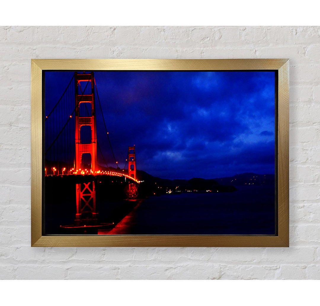 Golden Gate Bridge Rote Lichter - Einzelner Bilderrahmen Kunstdrucke