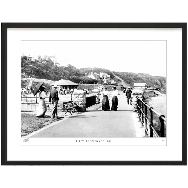 Filey, Promenade 1901 - Single Picture Frame Print, 40cm H x 50cm W x 2.3cm D