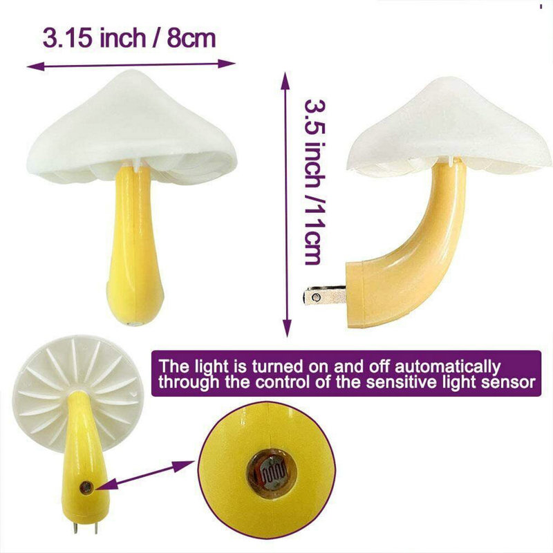 Plug-In LED Mushroom Night Light