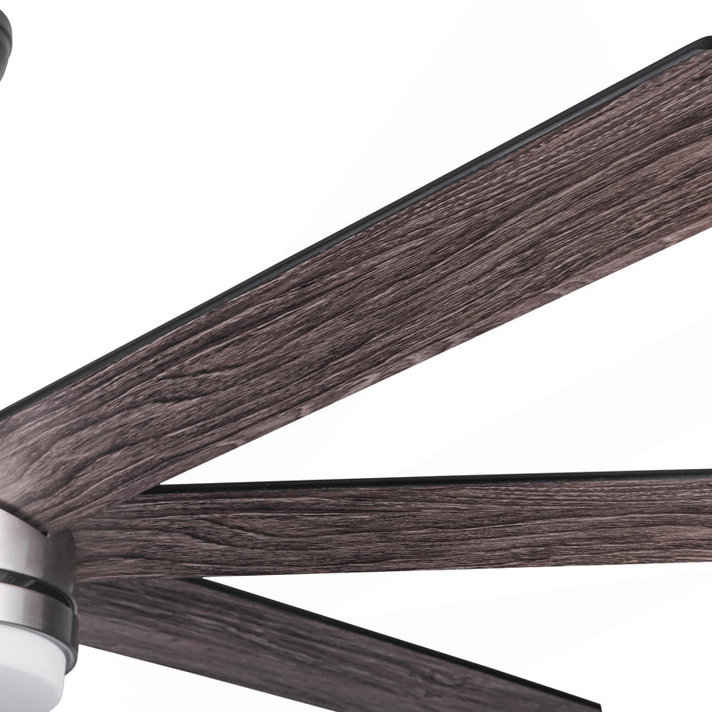 62 po Ventilateur de plafond intelligent intégré en nickel brossé à DEL avec télécommande