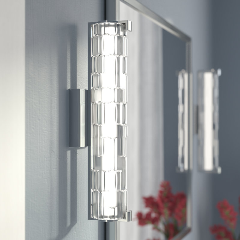 Cutler 18" Staggered Glass LED Sconce from Visual Comfort Studio, Chrome
