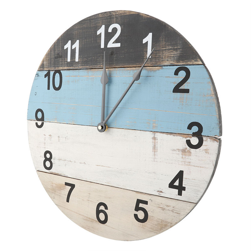 Horloge murale rétro ronde pour chambre ou salon, cadran numérique silencieux, en métal, 40 cm. Décoration intérieure.