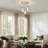 3-Light Flush Mount Ceiling Light With Water Glass, 3.9" Wide, E26 Base-1003406882