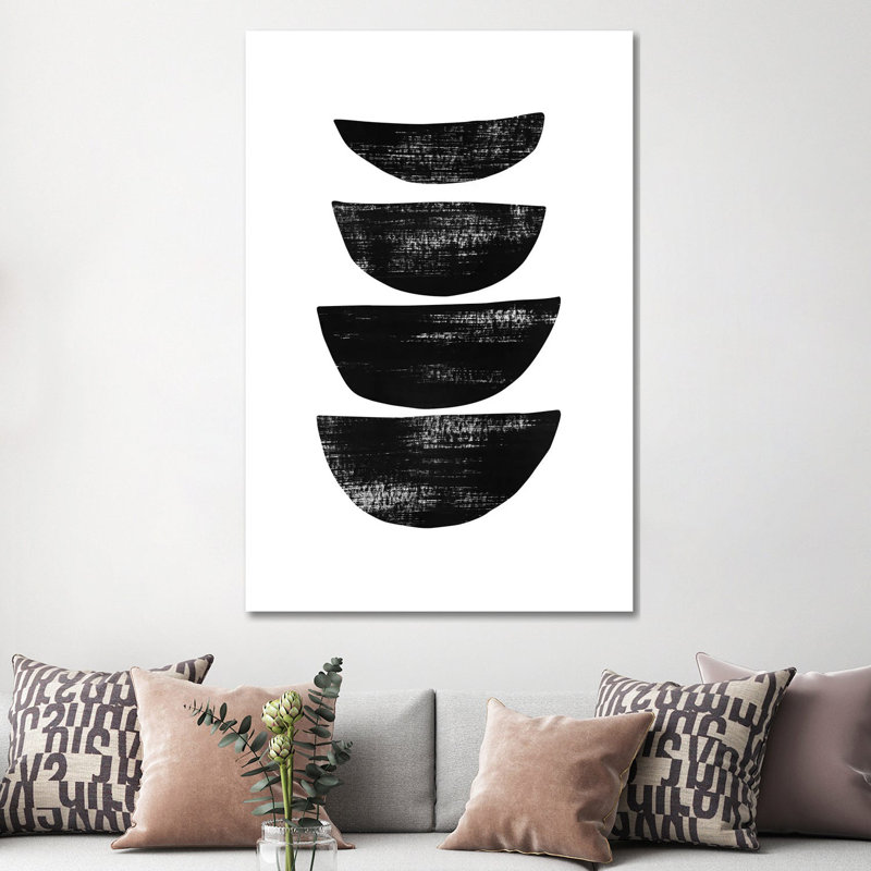 Abstraction IV Black by Nouveau Prints - Wrapped Canvas Gallery-Wrapped Canvas Giclée, 152.5 cm H x 101.5 cm W
