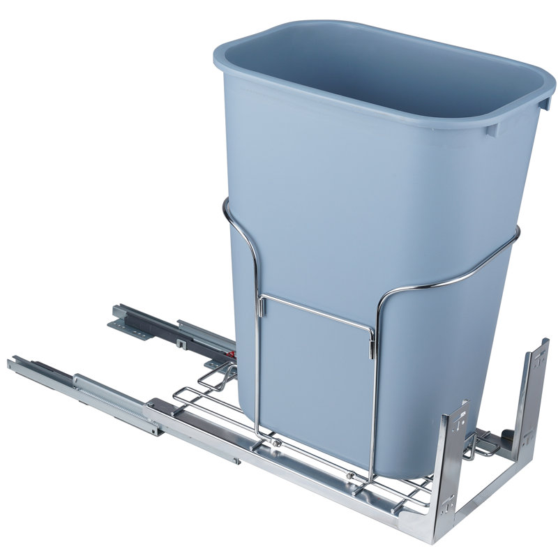 Plastic Open Pull Out Trash Can - 9.24 Gallons