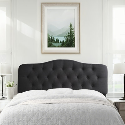 Tête de lit tapissier en lin capitonné, tête de lit en bois massif robuste et durable, tête de lit en tissu à hauteur réglable, tête de lit moderne capitonnée