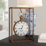 Canete Traditional Roman Numeral Metal Quartz Movement / Crystal Tabletop Clock in Brass