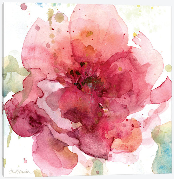 «Bold Blush I», reproduction d'art sur toile tendue, H 37 po x l 37 po x p 1,5 po, Toile avec cadre noir, Pas de tapis