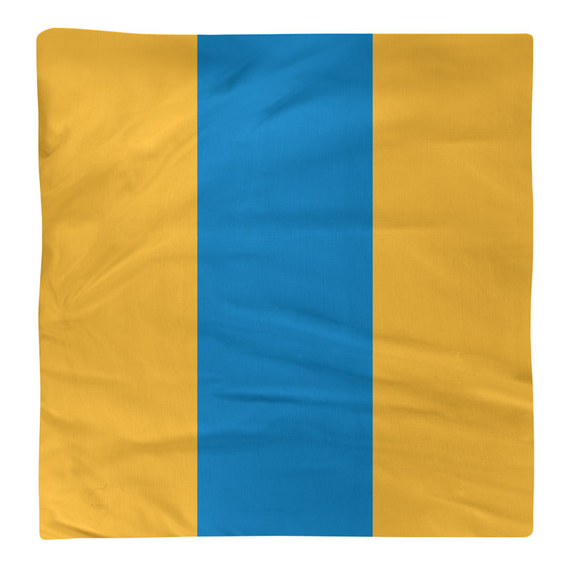 Oklahoma City Striped Square Napkin, 22" W x 22" L, Yellow/Basketball Blue/Yellow, Cotton Twill
