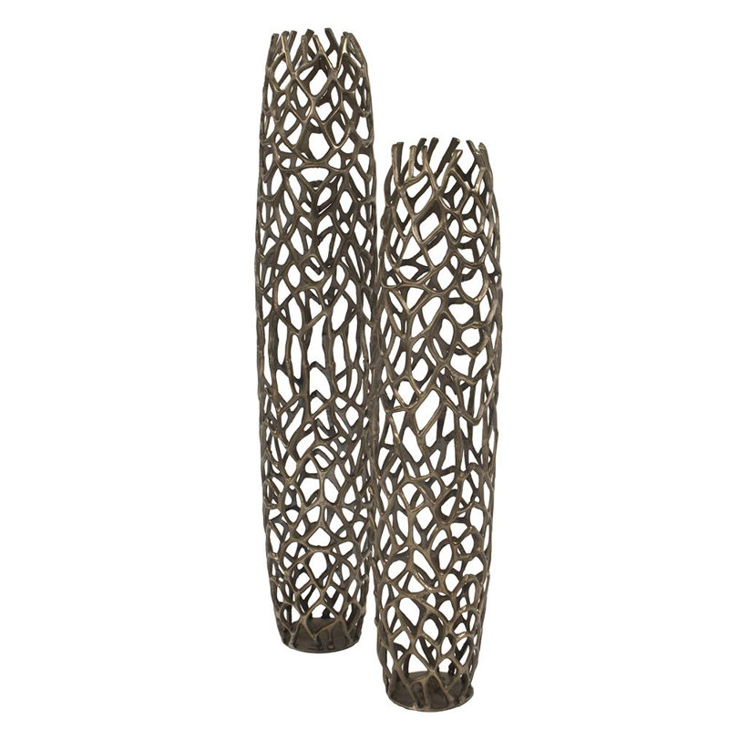 Fluker Aluminum Floor Vase, 41" H x 9" W x 9" D