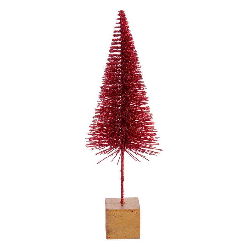 Ensemble de 3 arbres à brosse en sisal rouge de 8 à 10 po The Holiday Aisle®, ensemble de 3