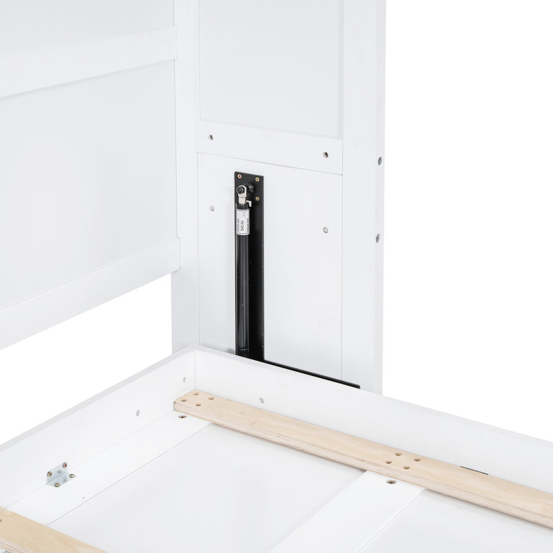 Grand lit avec commode intégrée et tiroirs de rangement intégrés