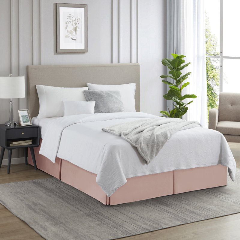 Luxury Pleated 14" Bed Skirt, Twin, Peach Beige