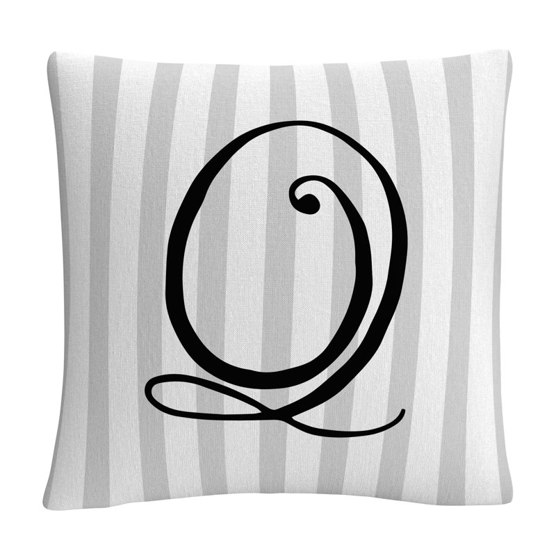 ABC Striped Throw Pillow, Q
