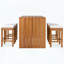 Ensemble de bar d'extérieur 5 pièces en bois d'acacia avec coussins beiges