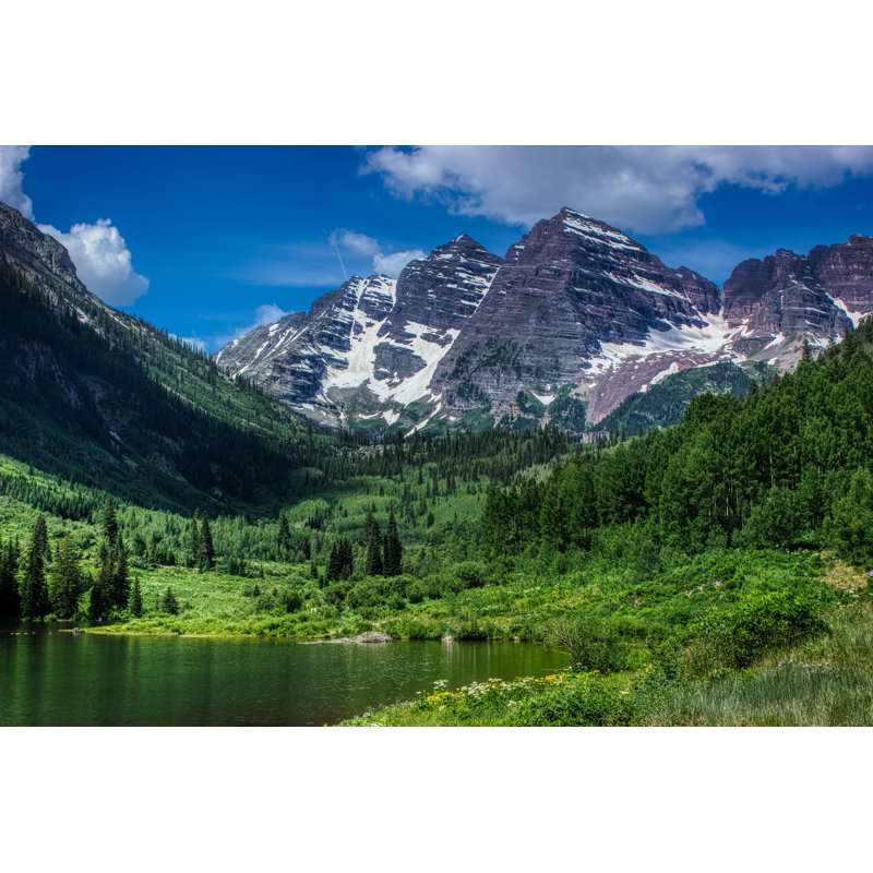Aholla Maroon Lake par - Photographie de toile tendue, H 32 po x l 48 po