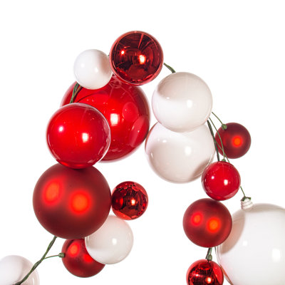 Vickerman 6' Red/White Ball Branch Garland