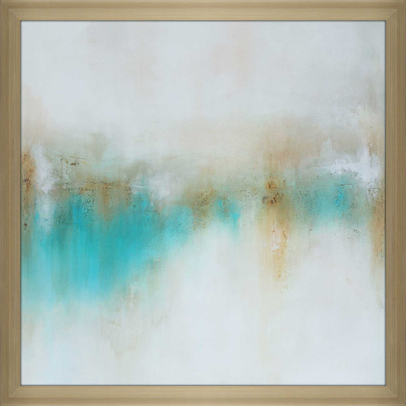 «Wonderland» par KR Moehr - Peinture, H 37,5 po x l 37,5 po x P 1 po, Encadrement champagne