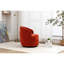 Fauteuil pivotant en tissu chenille avec pivot à 360 degrés, orange, dossier rembourré de mousse, structure en bois rembourrée, rotation-1065023062