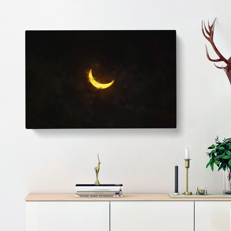 Solar Eclipse Painting - Wrapped Canvas Print, 35cm H x 50cm W x 3cm D