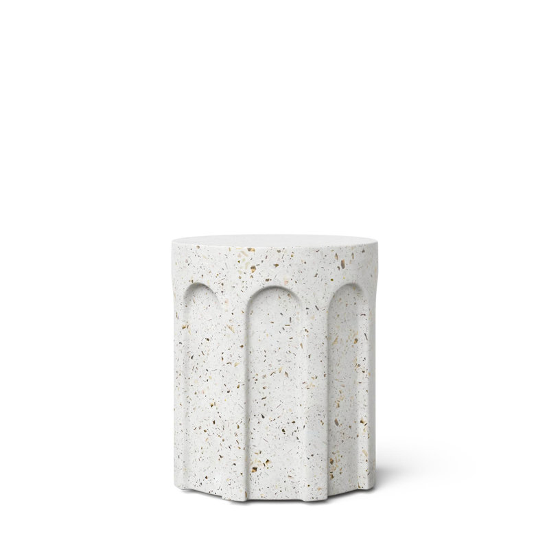 Mikah Concrete Stool, Ivory