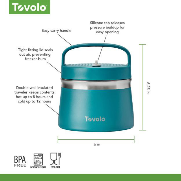 Tovolo Stainless Steel Insulated Food Traveler, , Marine Blue