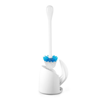 Compact Toilet Brush And Canister (White)