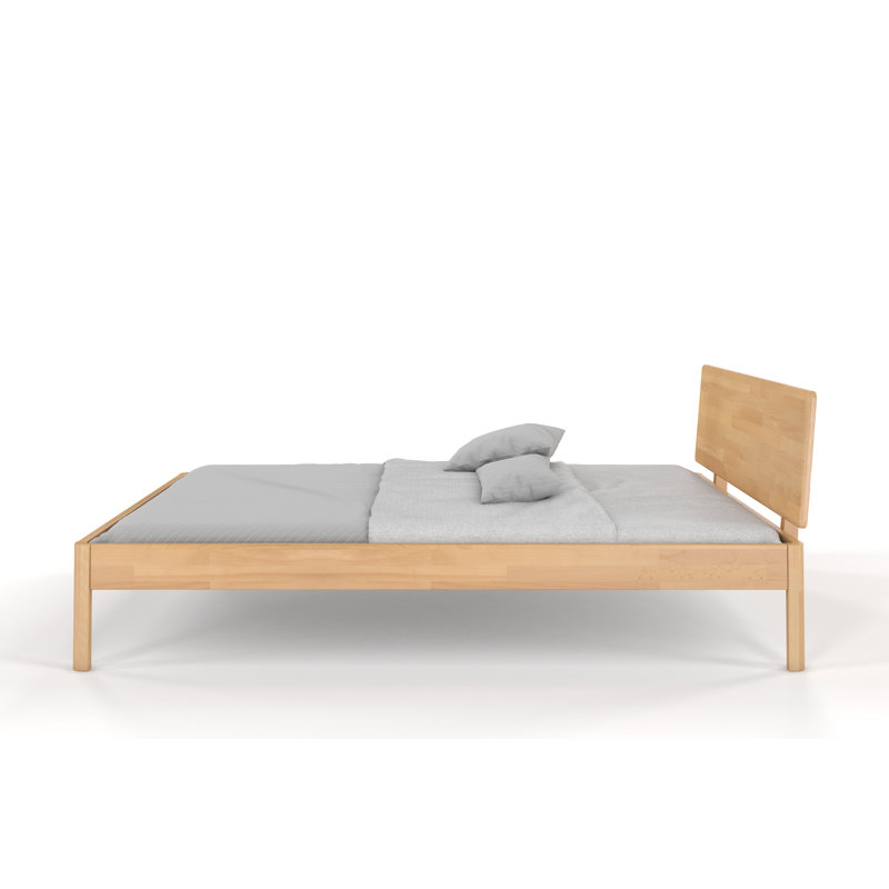 Leajah Solid Wood Bed, European Kingsize (160 x 200cm), Natural