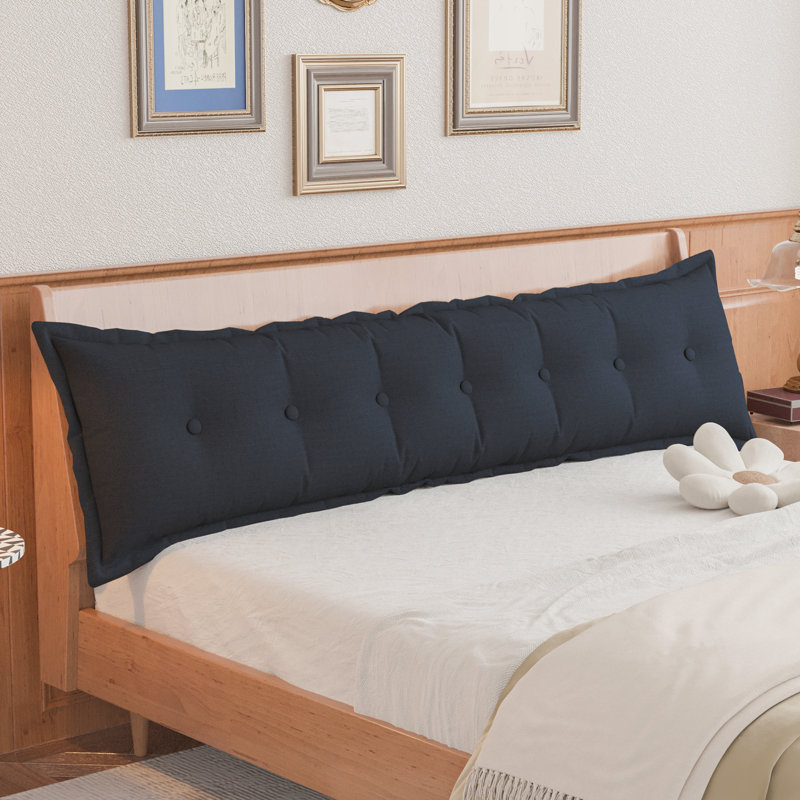 Coussin de siège de tête de lit capitonné à dossier Sit-up Back Comfort, Très grand lit, Bleu foncé