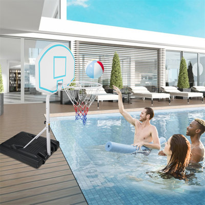 Hauteur du système de basketball de piscine portatif réglable de 3 à 4 pieds avec panneau arrière de 36 po pour une utilisation intérieure / extérieure