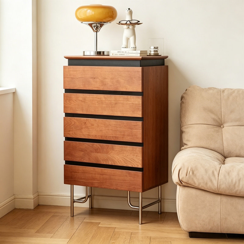 Commode d'appoint en acier inoxydable à grande capacité