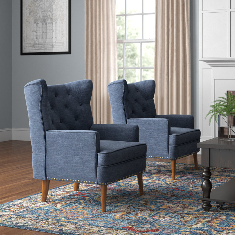 Adiza 30'' Wide Upholstered Wingback Armchair, Orange Polyester