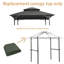Auvent de remplacement pour pavillon de jardin 8 pi x 5 pi - Toile grise à deux niveaux pour dessus de tente en tissu gris, résistance aux intempéries, protection du toit du barbecue facile à installer, hydrofuge pour le pique-nique-413713376