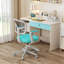 Chaise de bureau pour enfants avec hauteur réglable, accoudoirs et repose-pieds vert-672340571