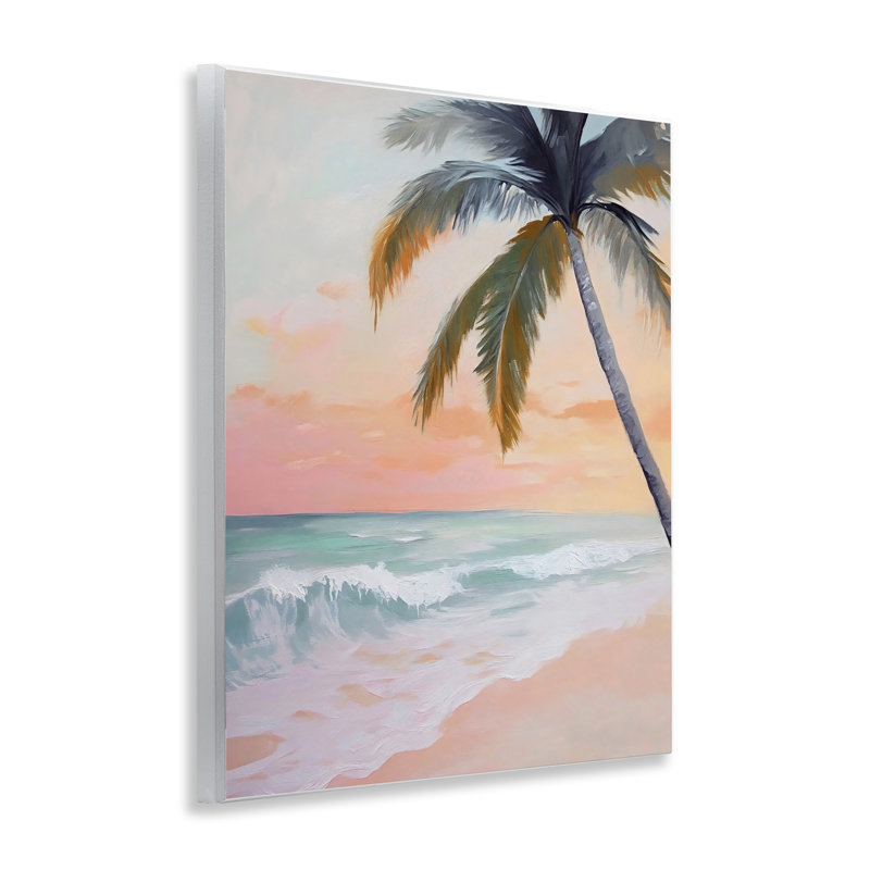 Tranquil Sunset & Beach Palm Wall Plaque, design by Creative Studio