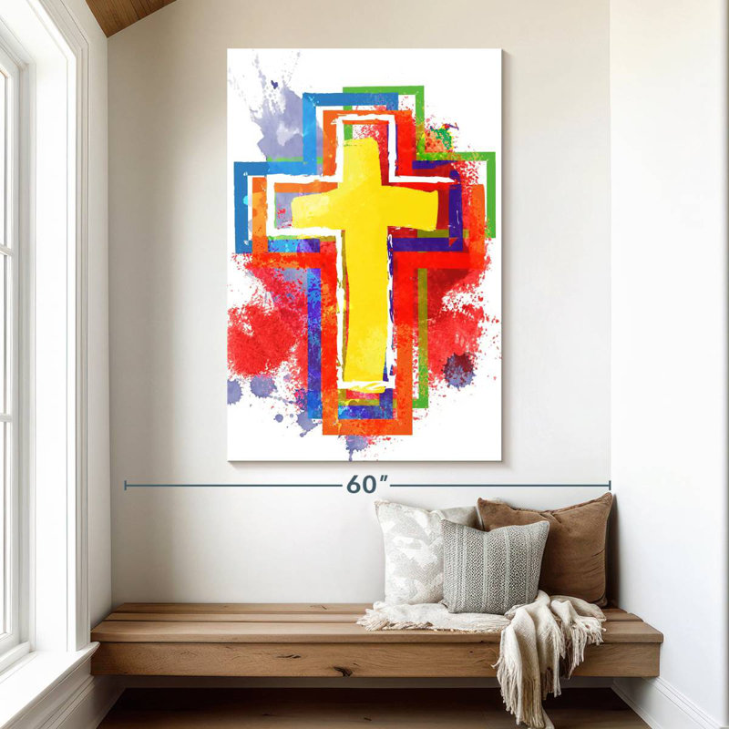 Adella Multicolor Cross, 51" H x 34" W