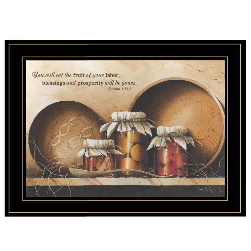 «Blessings and Prosperity» par John Rossini - reproduction encadrée sur papier, Cadre noir