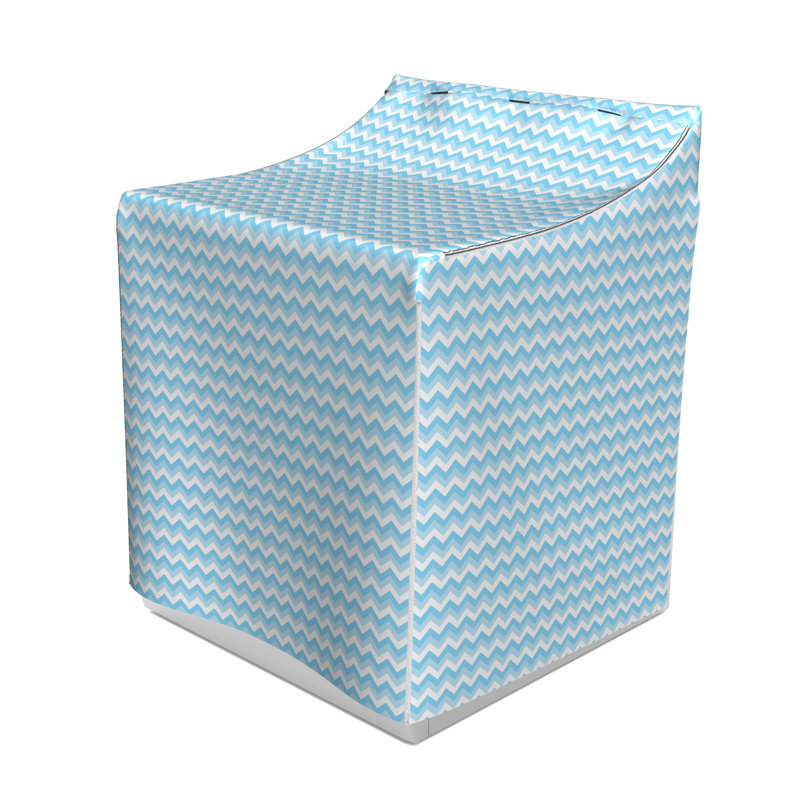 Housse de grunge à chevrons en zigzag à couleurs douces et à laver à la machine, Bleu