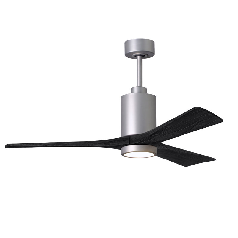 Patricia LED Downrod Ceiling Fan, Matte Black, 60", Brushed Nickel